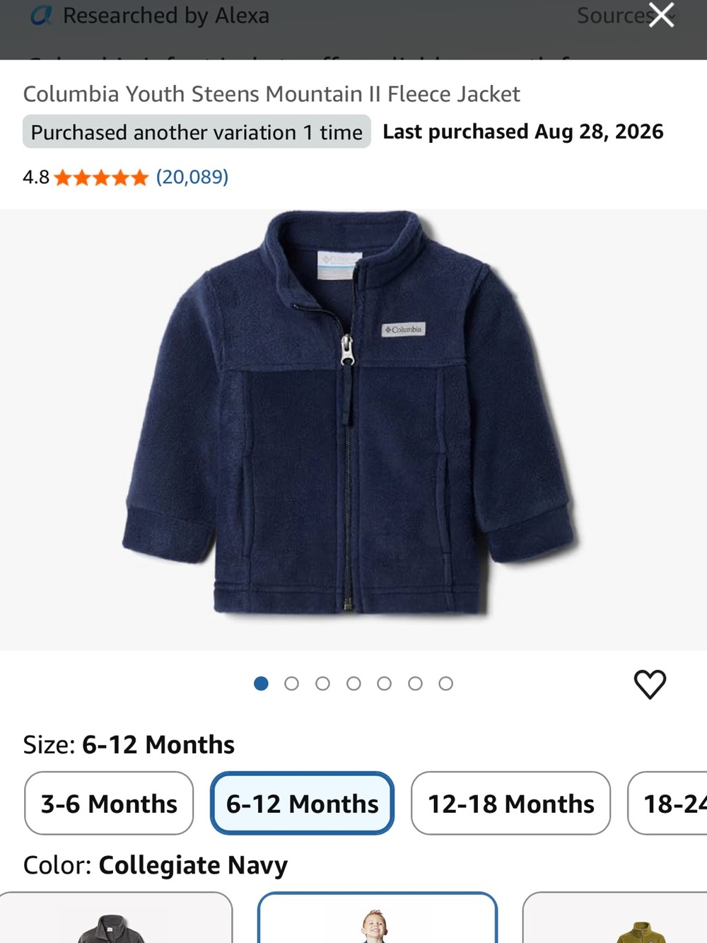Columbia Kids Navy Full-Zip Fleece Jacket
